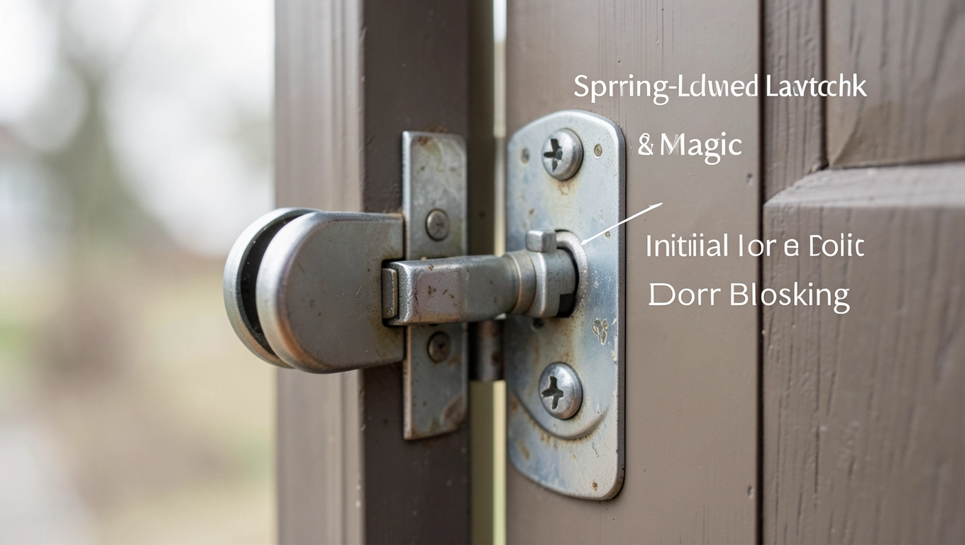 Zasuwnica i zapadki w zamku drzwiowym